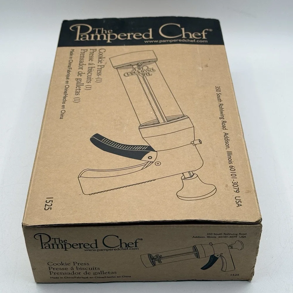Retired Pampered Chef Cookie Press W/16 Disc Patterns Complete‎ Model 1525 EUC